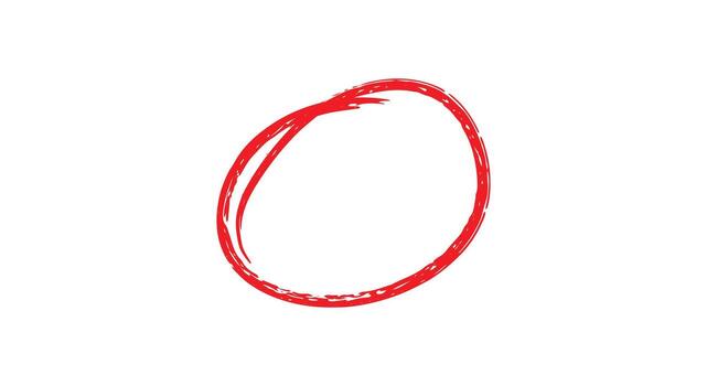 Handwritten red circle for marking text icon design vector