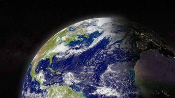 en hisnande se av jord från Plats slingor ändringar i temperatur och klimat mönster. de vibrerande färger monter de planetens olika ekosystem och väder system. video