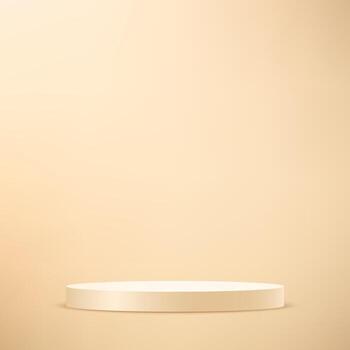 Beige background 3d with podium. Empty room with light space for selling products on the website. illustration. vector