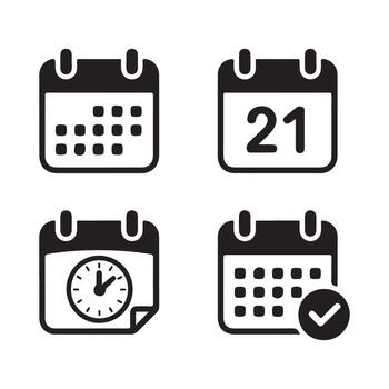 Modern minimalist calendar icon for digital and print use vector