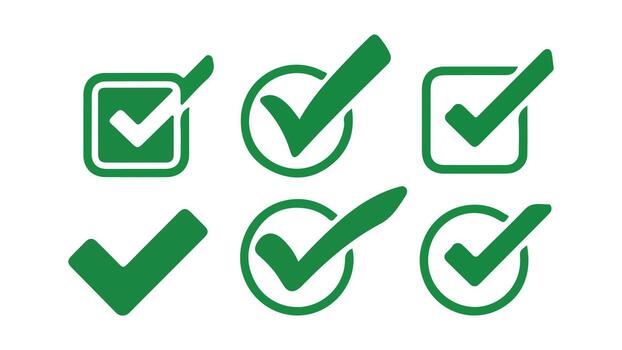 Simple checkmark icon design in multiple colors, illustration of the versatile checkmark icon vector