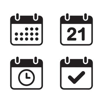 Modern calendar icon with date and day display vector