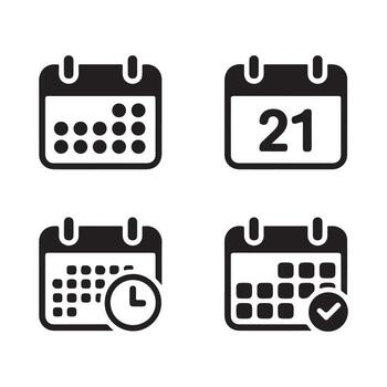 Modern calendar day icon with multiple options, calendar icon, Modern minimalist calendar icon for digital and print use vector