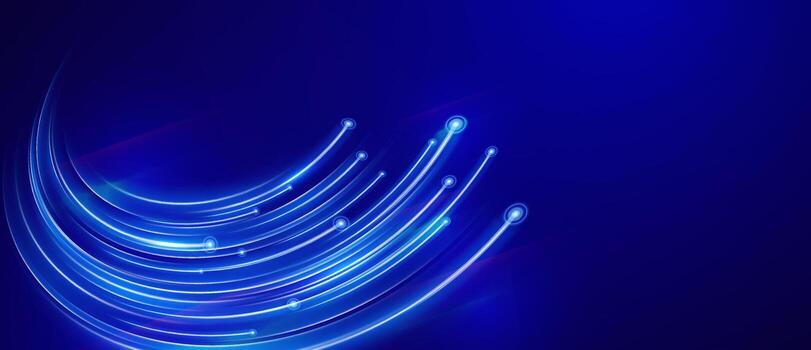 Elegant blue abstract data streams on a dark background vector