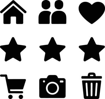 un conjunto de sencillo íconos arreglado en filas aislado en blanco antecedentes vector