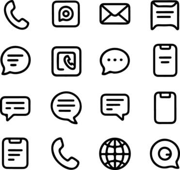 Set of communication icons isolated on white background for web and app design vector