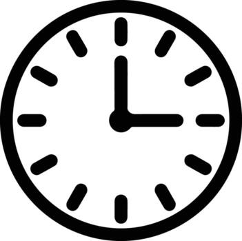 reloj icono demostración Tres en punto aislado en blanco antecedentes vector