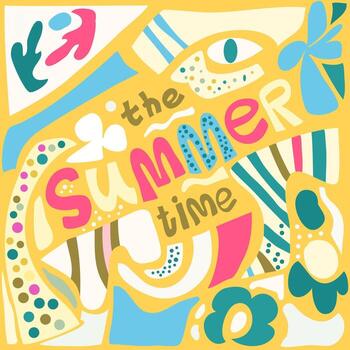 The set of abstract geometric elements decorated with texture. Stripes, zigzags, scribble, circles. Pink, blue, gray. For Posters, postcards, patterns vector