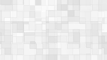 bianca astratto geometrico sfondo con sovrapposizione piazze e rettangoli nel leggero grigio toni per pulito e minimo design. video