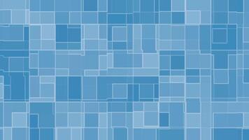 azul abstrato geométrico fundo com sobreposição quadrados e retângulos, apresentando vários tons do azul para moderno e mínimo Projeto. video