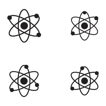 Four atom symbols arranged in a seamless pattern. vector