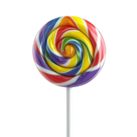vistoso espiral pirulí con lustroso terminar aislado en transparente antecedentes png