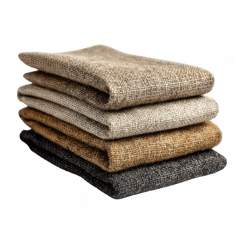 piegato pila di naturale colore bambù tessuto con strutturato tessere isolato su trasparenza sfondo, mostrando morbido e eco amichevole Materiale per sostenibile tessile uso png