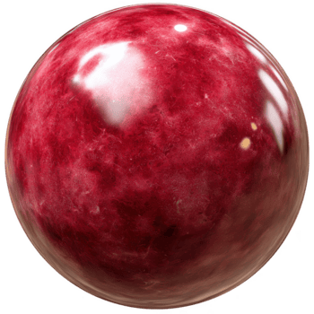 Glossy red marble sphere with intricate texture and reflective surface, showcasing rich deep color and smooth polished finish that creates vibrant and elegant appearance png