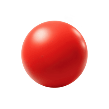 rosso palla il giro forma liscio superficie brillante oggetto luminosa colore isolato su trasparenza sfondo giocoso articolo semplice design vivace sfera lucido finire png