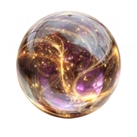 brillante mágico orbe con arremolinándose dorado ligero y espumoso estrellas adentro, creando místico y encantador atmósfera png