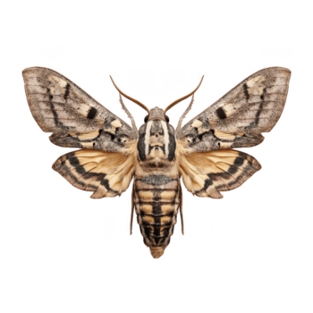 polilla insecto con detallado estampado alas en sombras de marrón y beige aislado en transparencia fondo, demostración delicado antena y texturizado cuerpo en agudo atención png