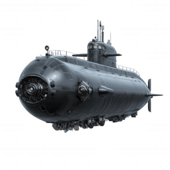 sottomarino subacqueo nave con metallico corpo e dettagliato struttura isolato su trasparenza sfondo, mostrando Avanzate tecnologia e ingegneria design png