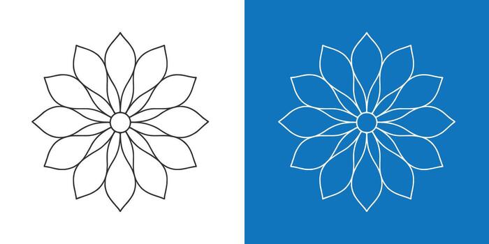 minimalista mandala con básico pétalo diseño y limpiar líneas vector