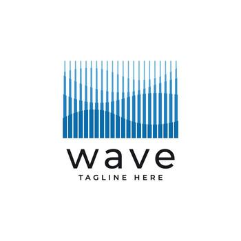 Modern Abstract Wave Logo Design with Vertical Lines vector