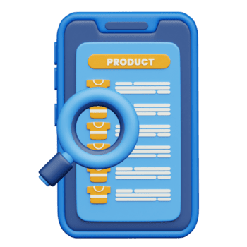 3d render Móvel documento procurar ícone png