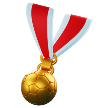 3d render futebol medalha png