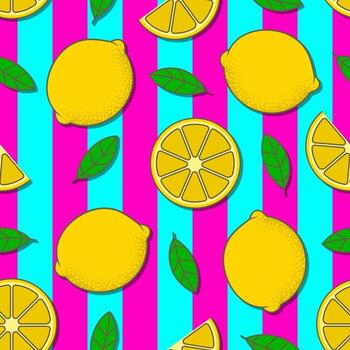 sin costura limón modelo con vistoso rayas vector