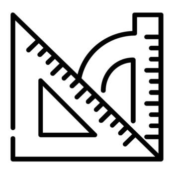 geometría herramientas ilustración conjunto cuadrado, transportador, regla vector