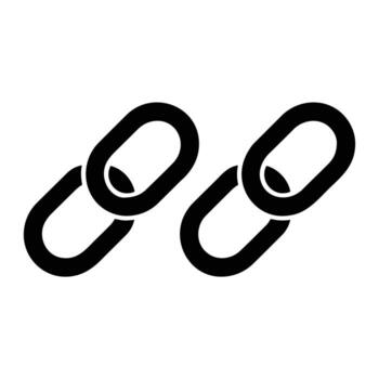 Black interlocking oval chain links connection vector