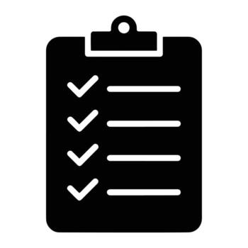 negro Lista de Verificación portapapeles con marcas de verificación y líneas tarea lista a hacer lista vector