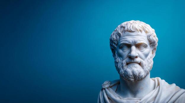 Stoic greek philosopher sculpture displayed in cultural exhibit artistic representation serenity close-up view photo