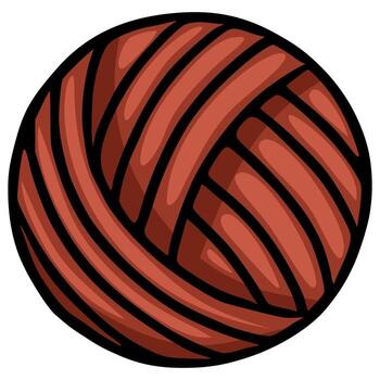 A illustration of a stylized brown ball with bold black lines creating a unique texture, perfect for design projects needing a textured, earthy element. vector