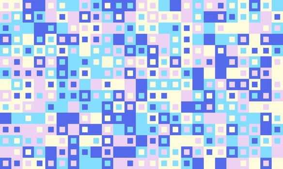 Abstract pastel square mosaic pattern. Perfect for website backgrounds, textile design, or modern art projects. Evokes feelings of calm, playfulness, and digital aesthetics. vector