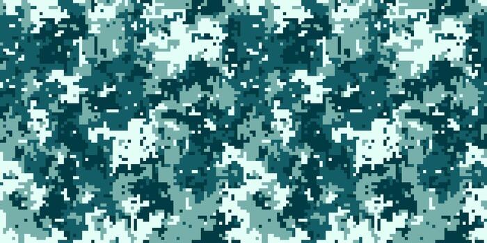 resumen digital camuflaje modelo en verde azulado y blanco. Perfecto para antecedentes, textiles, o temática militar diseños sin costura textura ofertas versatilidad para varios proyectos vector