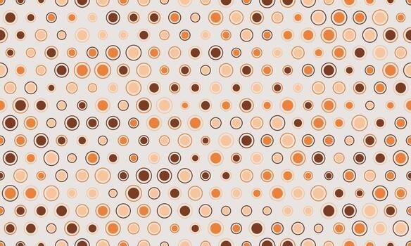 Abstract seamless pattern of varying sized circles in warm earthy tones. Perfect for backgrounds, textiles, or website design. Evokes feelings of warmth, retro style, and subtle sophistication. vector