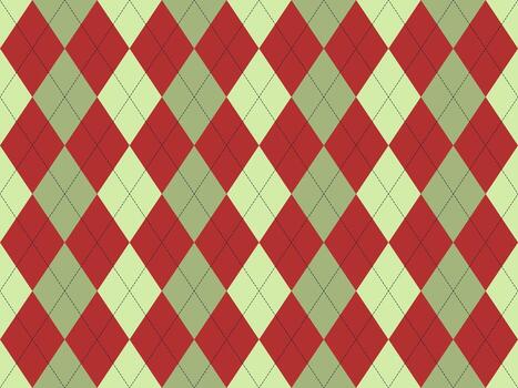 Elegant argyle pattern in red, green, and cream. Perfect for backgrounds, textiles, or fashion designs. Classic geometric texture conveys sophistication and timeless style. vector