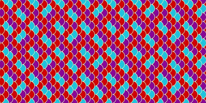 Vibrant, repeating geometric pattern in red, purple, and turquoise. Perfect for backgrounds, textiles, or website design. This dynamic, visually captivating image evokes energy and modern style. vector