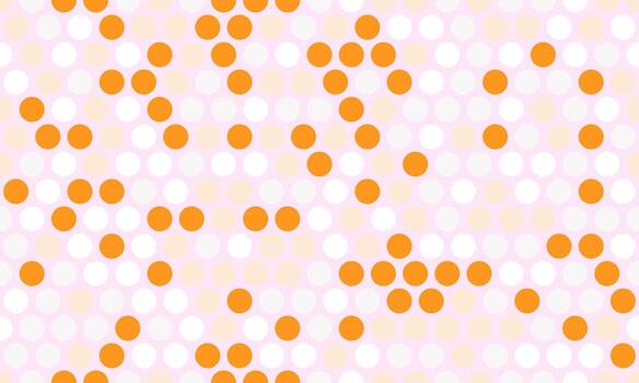 Abstract seamless pattern of orange and white circles on a pale pink background. Ideal for textile design, website backgrounds, or modern branding. vector