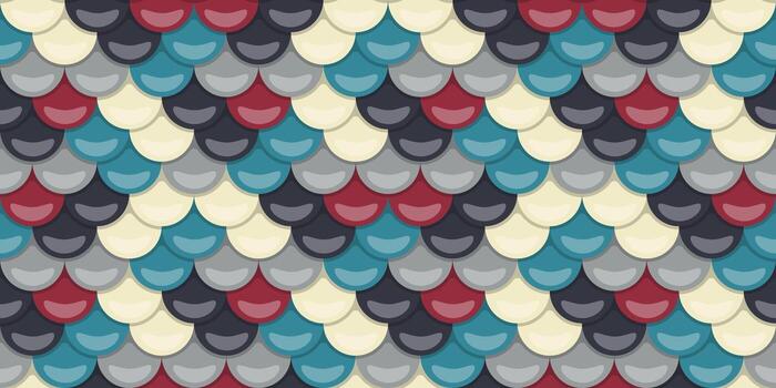 resumen sin costura modelo de superposición vistoso escamas. Perfecto para sitio web antecedentes, textil diseño, o vibrante impresión proyectos evoca un sentido de proteccion, orden, y sofisticado estilo. vector