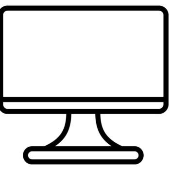 sencillo gráfico vitrinas un moderno computadora monitor con un pulcro, mínimo diseño. vector