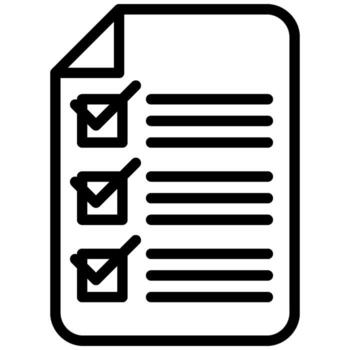 Lista de Verificación icono mostrando un documento con marcas de verificación, representando Tareas terminado, datos, encuesta resultados, y proyecto gestión. vector