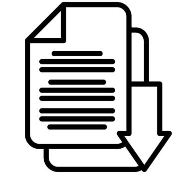 sencillo descargar documento gráfico con flecha muestra archivo transferir o datos extracción. vector