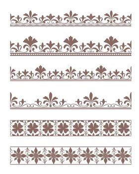 Stylish botanical frame border text box outline design artwork set vector