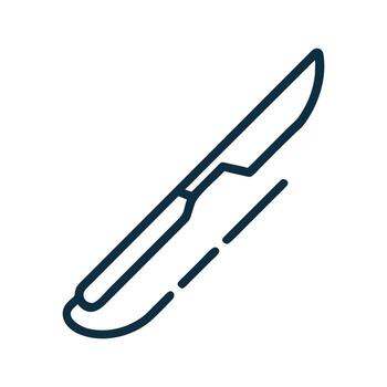 Scalpel Outline Icon with White Background, Simple Medical Tool Design vector