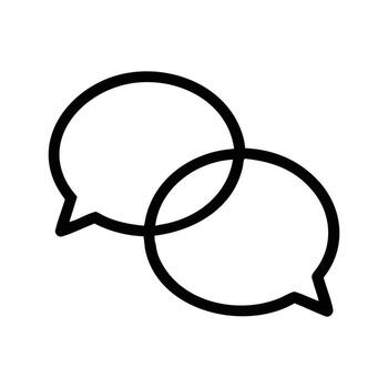 Interconnected Speech Bubbles Icon Overlap Conversation Chat Communication Symbol vector