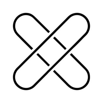 Interlocking Black Rounded Rectangles Crossing on White Background vector