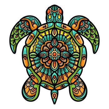 Colorful artistic turtle illustration vector