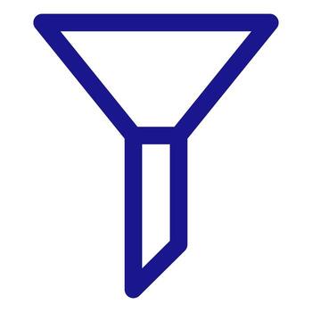 Delgado línea filtrar y clasificación icono en blanco antecedentes vector