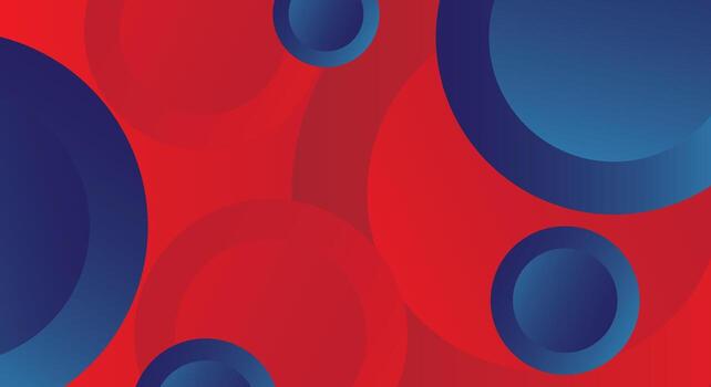 Gradient red circle pattern background with abstract blue curves design vector