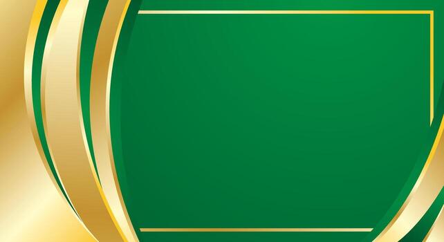 Abstract green gold gradient curve corner border for luxury certificate vector